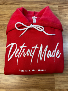 Clearance! - Unisex Red & White Pullover Hoodie