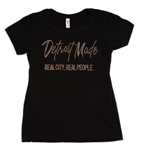 Black Women's Fitted Bling Tee Shirt (Crew Neck & V-Neck)